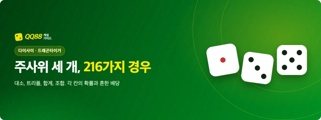 다이사이 주사위 세 개, 216가지 경우의 수